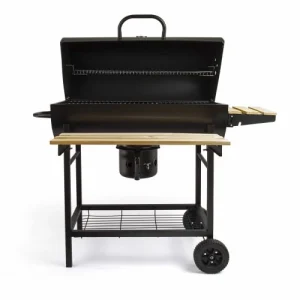 prix le plus bas LIVOO Barbecue à Charbon Baril En Bois Noir 10