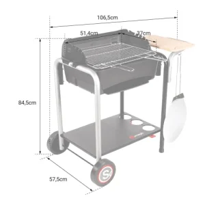 mode pas chere Somagic Barbecue Au Charbon De Bois Avec Cuisson Pizza En Fonte Noir 15