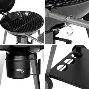 Somagic Barbecue Au Charbon De Bois En Acier Noir soldes pas cher 10