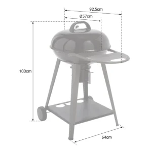 Somagic Barbecue Au Charbon De Bois En Acier Noir soldes pas cher 12