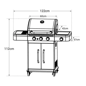 acheter Cook In Garden Barbecue Au Gaz 3 Brûleurs Et Réchaud En Acier Et Inox Gris 12