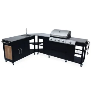 soldes ligne Alice’s Garden Barbecue Au Gaz 5 Brûleurs Avec Cuisine équipée 10