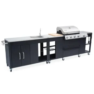 soldes ligne Alice’s Garden Barbecue Au Gaz 5 Brûleurs Avec Cuisine équipée 16