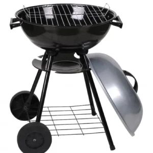 authentiques Wadiga Barbecue Avec Couvercle Rond Sur Roulettes 7