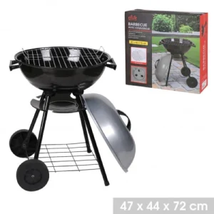 authentiques Wadiga Barbecue Avec Couvercle Rond Sur Roulettes 9