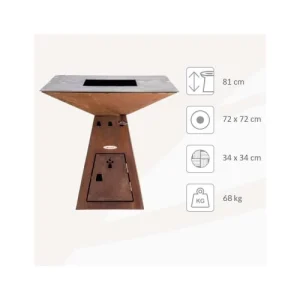 Remundi Barbecue Brasero En Acier Cube Surface De Cuisson 82 Cm qualité supérieure 8