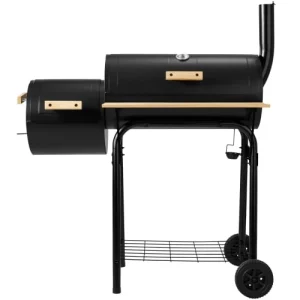 Tectake Barbecue Charbon 2 Cuves Avec Thermomètre Noir nouvelle saison 10