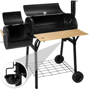 Tectake Barbecue Charbon 2 Cuves Avec Thermomètre Noir nouvelle saison 16