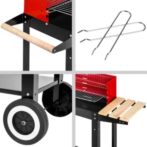 en vente Tectake Barbecue Charbon Chariot Noir/rouge 16