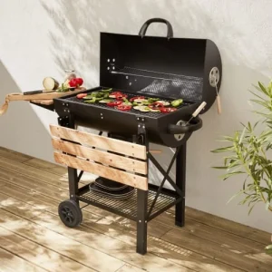 Alice’s Garden Barbecue Charbon De Bois Serge Noir, Fumoir, Smoker Américain en vente 10