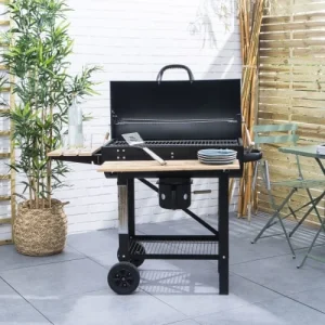 Alice’s Garden Barbecue Charbon De Bois Serge Noir, Fumoir, Smoker Américain en vente 12