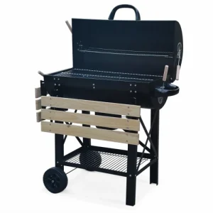 Alice’s Garden Barbecue Charbon De Bois Serge Noir, Fumoir, Smoker Américain en vente 14