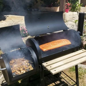 Somagic Barbecue Fumoir Au Charbon De Bois En Acier Noir Paiement sécurisé 11