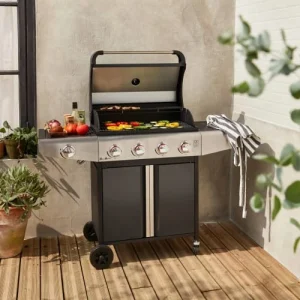 Alice’s Garden Barbecue Gaz Bazin 4 Anthracite 4 Brûleur 1 Feu Latéral vente luxe pas cher 10