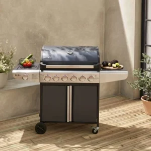 Alice’s Garden Barbecue Gaz Bazin Anthracite 6 Brûleurs Avec 1 Feu Latéral vente pas cher 10