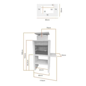 Jardindeco Barbecue Pierre Et Brique Avec Cheminée + Tablette Faro – Revêtement P site en ligne 9