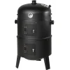 Pas Cher soldes France Tectake Barbecue Vertical 3 En 1 Fumoir Noir 14