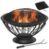 magasin en ligne france OUTSUNNY Brasero Boule De Feu Grille Charbon Couvercle Tisonnier Housse 8