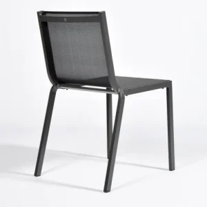 Livraison internationale Arcane Chaise Aluminium Et Textilène Empilable Gris Anthracite 16