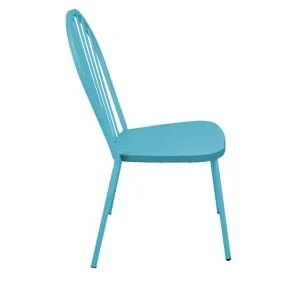 fashion pas cher Oviala Chaise Bistrot De Jardin En Métal Bleu 16