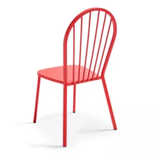 grand choix Oviala Chaise Bistrot De Jardin En Métal Rouge 13