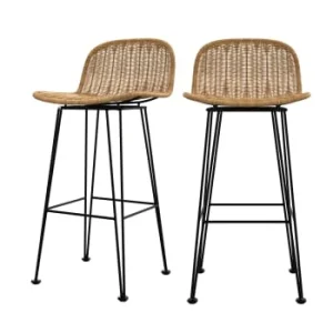 Rendez Vous Déco Chaise De Bar 76 Cm En Résine Tressée Noire (lot De 2) boutique en ligne france 18