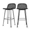 Rendez Vous Déco Chaise De Bar 76 Cm En Résine Tressée Noire (lot De 2) boutique en ligne france 22