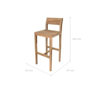 Rendez Vous Déco Chaise De Bar Extérieur En Bois De Teck Massif (lot De 2) en ligne 12