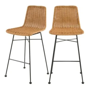 Rendez Vous Déco Chaise De Bar Mi-hauteur 63 Cm En Résine Tressée Marron (x2) Authenticité garantie 16