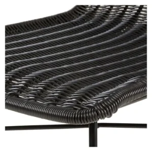 des prix incroyables Rendez Vous Déco Chaise De Bar Mi-hauteur 63 Cm En Résine Tressée Noire (x2) 10