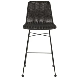 des prix incroyables Rendez Vous Déco Chaise De Bar Mi-hauteur 63 Cm En Résine Tressée Noire (x2) 12