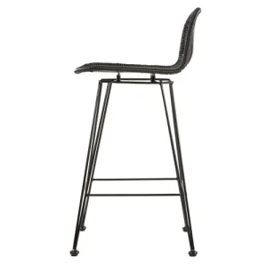 Authentic Original licence Rendez Vous Déco Chaise De Bar Mi-hauteur 63 Cm En Résine Tressée Noire (x2) 14