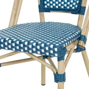 Retour gratuit en magasin. Rotin Design Chaise De Bistrot Empilable En Résine Tressée Bleu 13