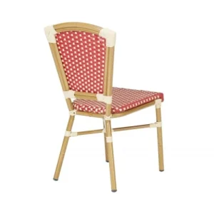 Top ventes Rotin Design Chaise De Bistrot En Résine Tressée Rouge 11