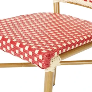 Top ventes Rotin Design Chaise De Bistrot En Résine Tressée Rouge 13