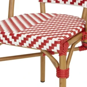 Rotin Design Chaise De Bistrot En Résine Tressée Rouge Livraison gratuite 13