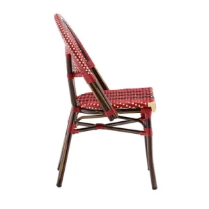 Rotin Design Chaise De Bistrot Extérieur En Rotin Rouge grande popularité 9