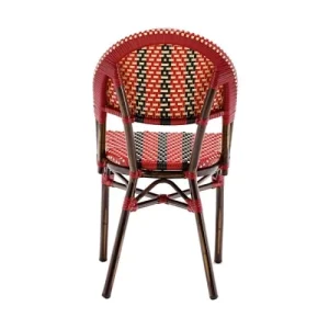 Rotin Design Chaise De Bistrot Extérieur En Rotin Rouge grande popularité 11