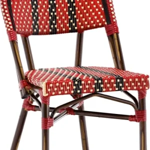 Rotin Design Chaise De Bistrot Extérieur En Rotin Rouge grande popularité 13