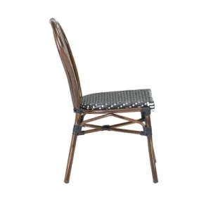 Rotin Design Chaise De Bistrot Noire En Résine Tressée grande promotion 9