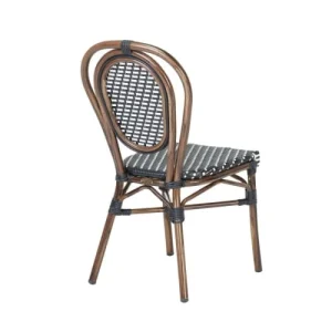 Rotin Design Chaise De Bistrot Noire En Résine Tressée grande promotion 11