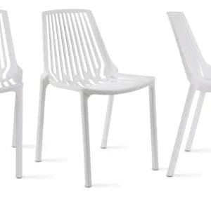 site soldes Oviala Chaise De Jardin Ajourée En Plastique Blanc 16