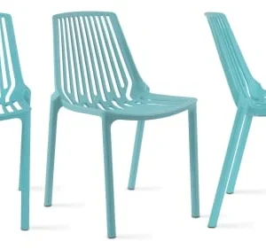 Oviala Chaise De Jardin Ajourée En Plastique Bleu en vente 16