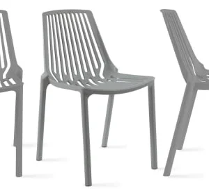 Oviala Chaise De Jardin Ajourée En Plastique Gris fashion pas cher 16