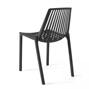 marques pas cher Oviala Chaise De Jardin Ajourée En Plastique Noir 10