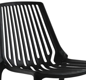 marques pas cher Oviala Chaise De Jardin Ajourée En Plastique Noir 18