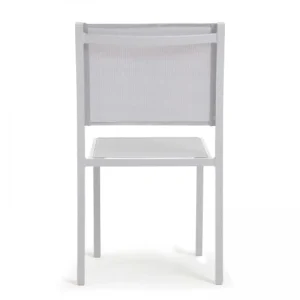 Oviala Chaise De Jardin Aluminium Et Textilène Blanc Promotio de vente 10