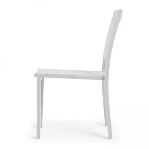 Oviala Chaise De Jardin Aluminium Et Textilène Blanc Promotio de vente 12