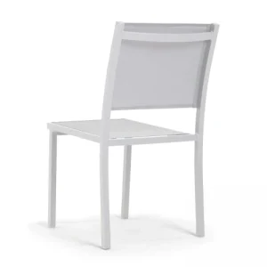 Oviala Chaise De Jardin Aluminium Et Textilène Blanc Promotio de vente 14