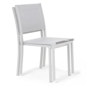 Oviala Chaise De Jardin Aluminium Et Textilène Blanc Promotio de vente 16